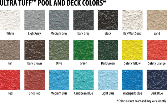 ultra tuff rubberized deck coating five gallon cool deck color chart