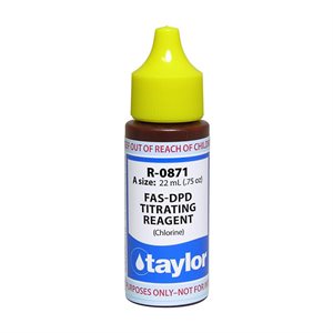 Taylor Reagent .75 oz., R-0871-A (FAS-DPD Chlorine), CLEARANCE Expires 8 / 25