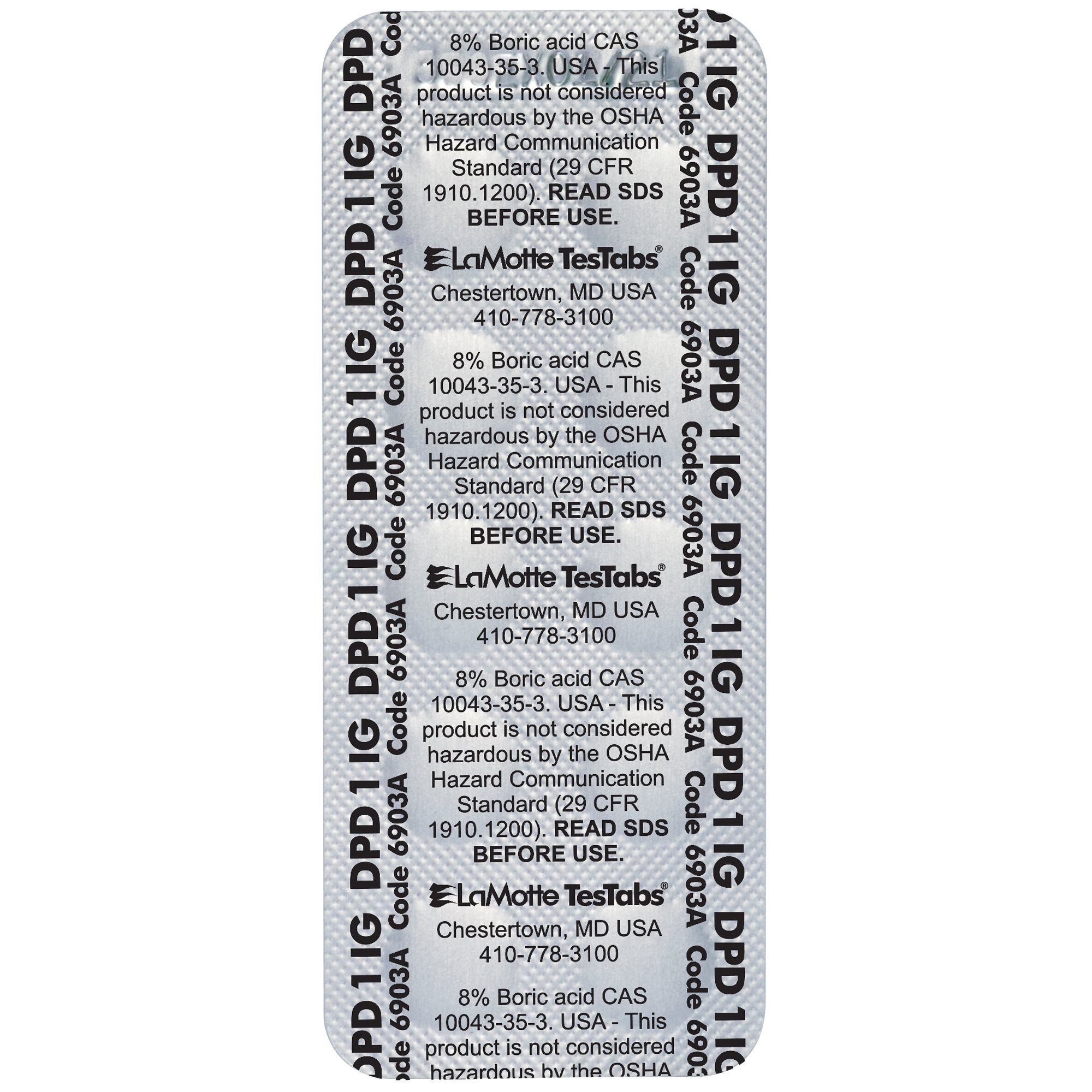 LaMotte TesTabs (100) for ColorQ, DPD #1 (6903A)