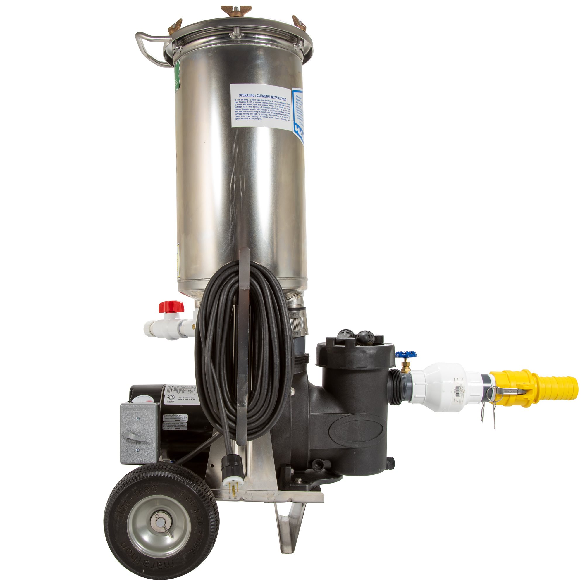 Electric Commercial Filter Vacuum, .98 THP, 105 Sq Ft Filter Area