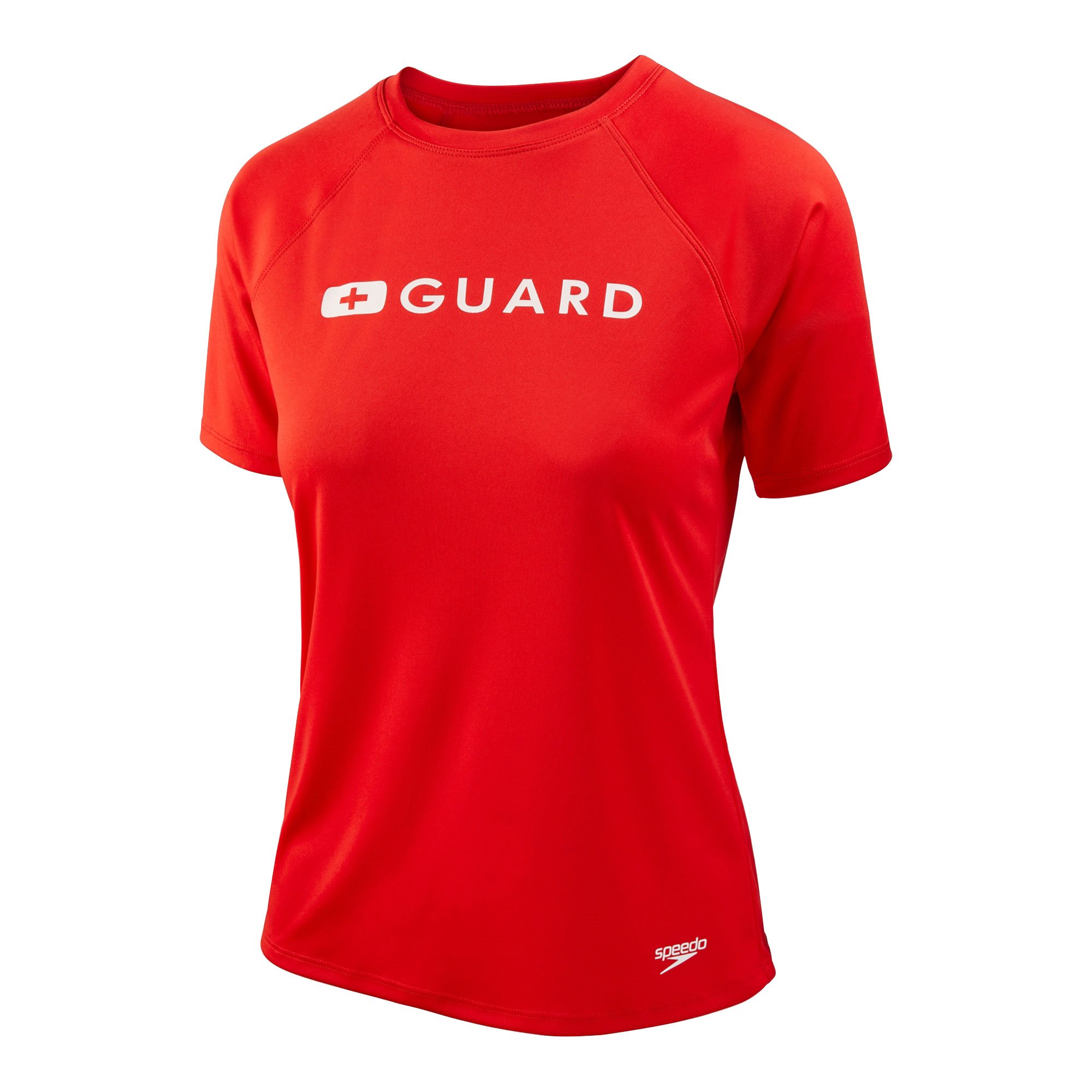 Speedo Female Guard Crew Neck Tee, Red