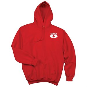 Lifeguard Hooded Pullover Sweatshirt, Red, Large