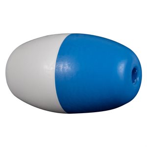Rainbow Polyethylene Rope Float 3" x 5", Blue / White