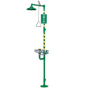 Shower & Eyewash Station, Stainless Steel, Epoxy Coated