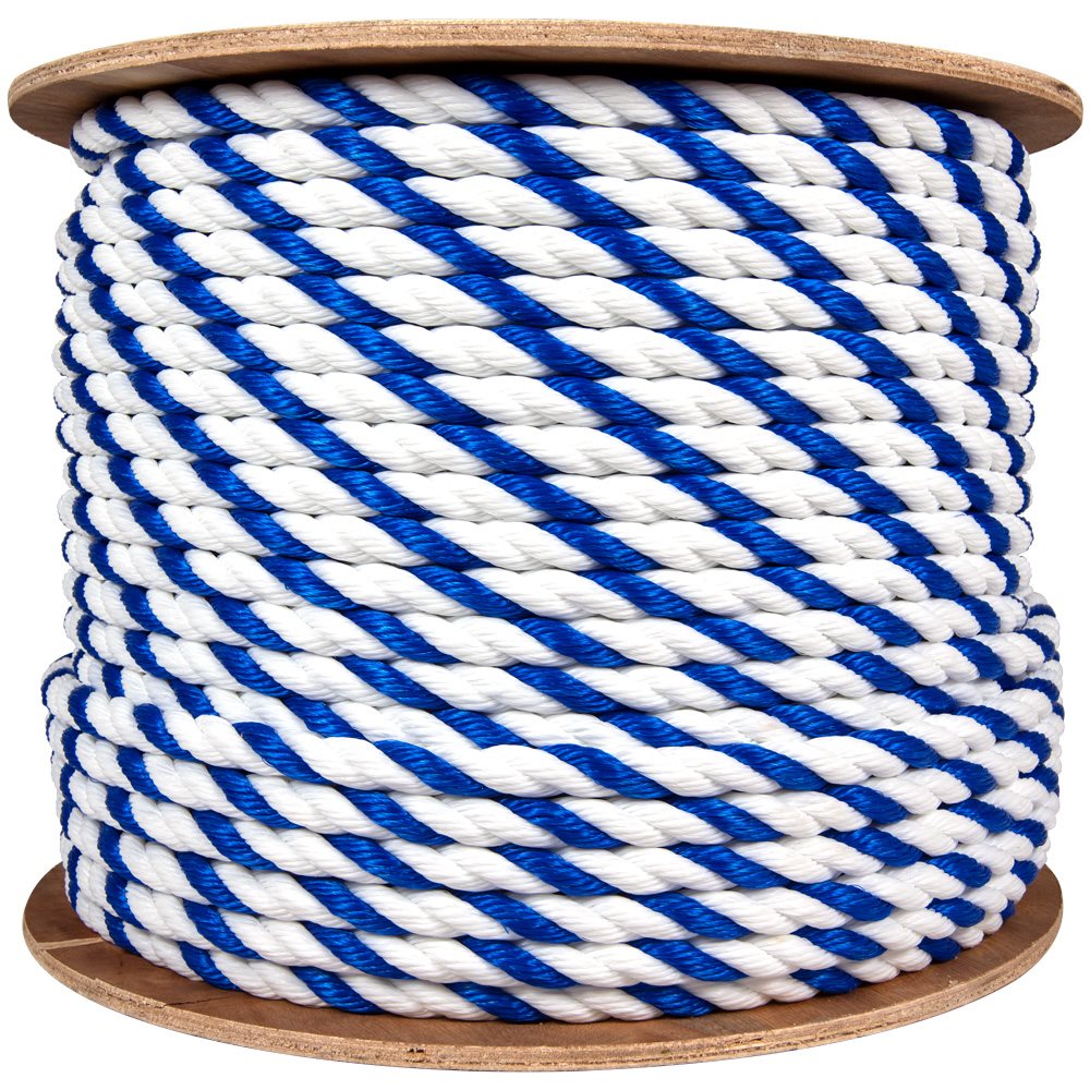 Bulk Pool Rope, Blue-White Twisted - 3 / 4" x 600'