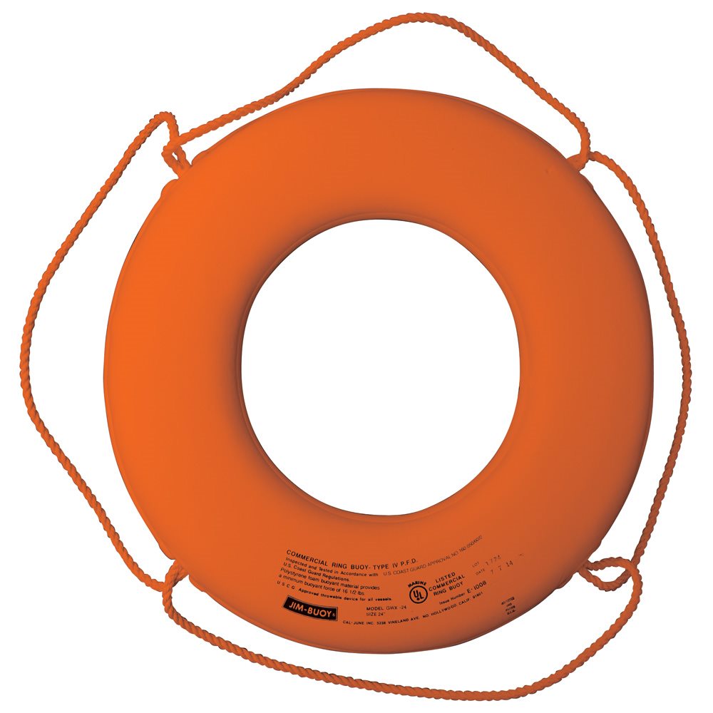 USCG Approved Ring Buoy, Orange, 30"