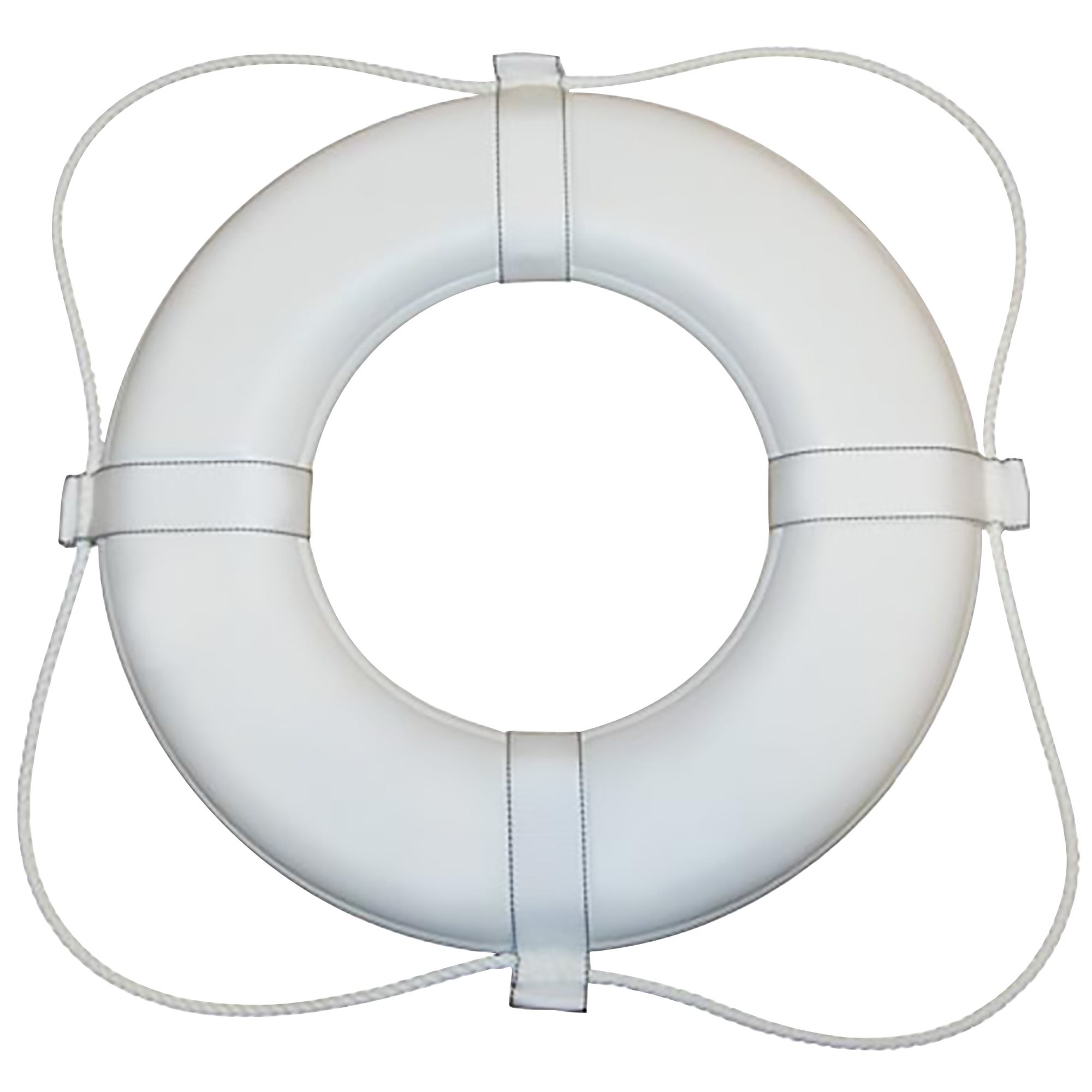 Foam Life Ring with Straps, White, 20"