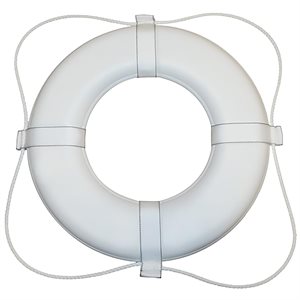 Foam Life Ring with Straps, White, 20"