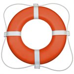 PoolStyle Foam Life Ring with Straps, Orange, 20"
