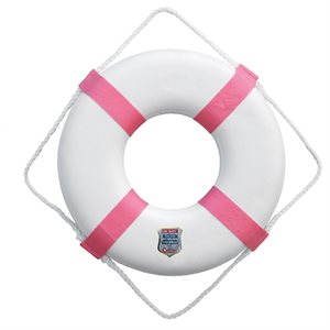 ST Series Decorative Life Ring, 20 inch, Pink Webbing