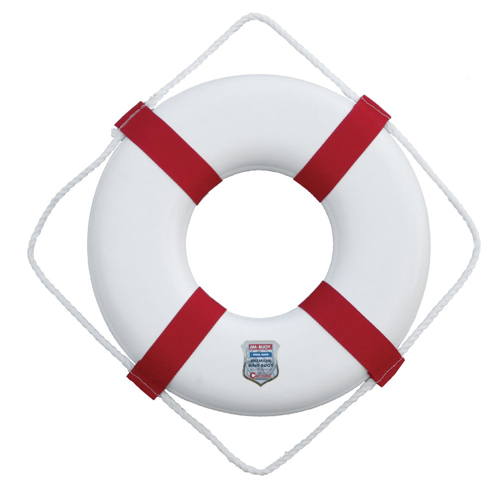 ST Series Decorative Life Ring, 20 inch, Red Webbing