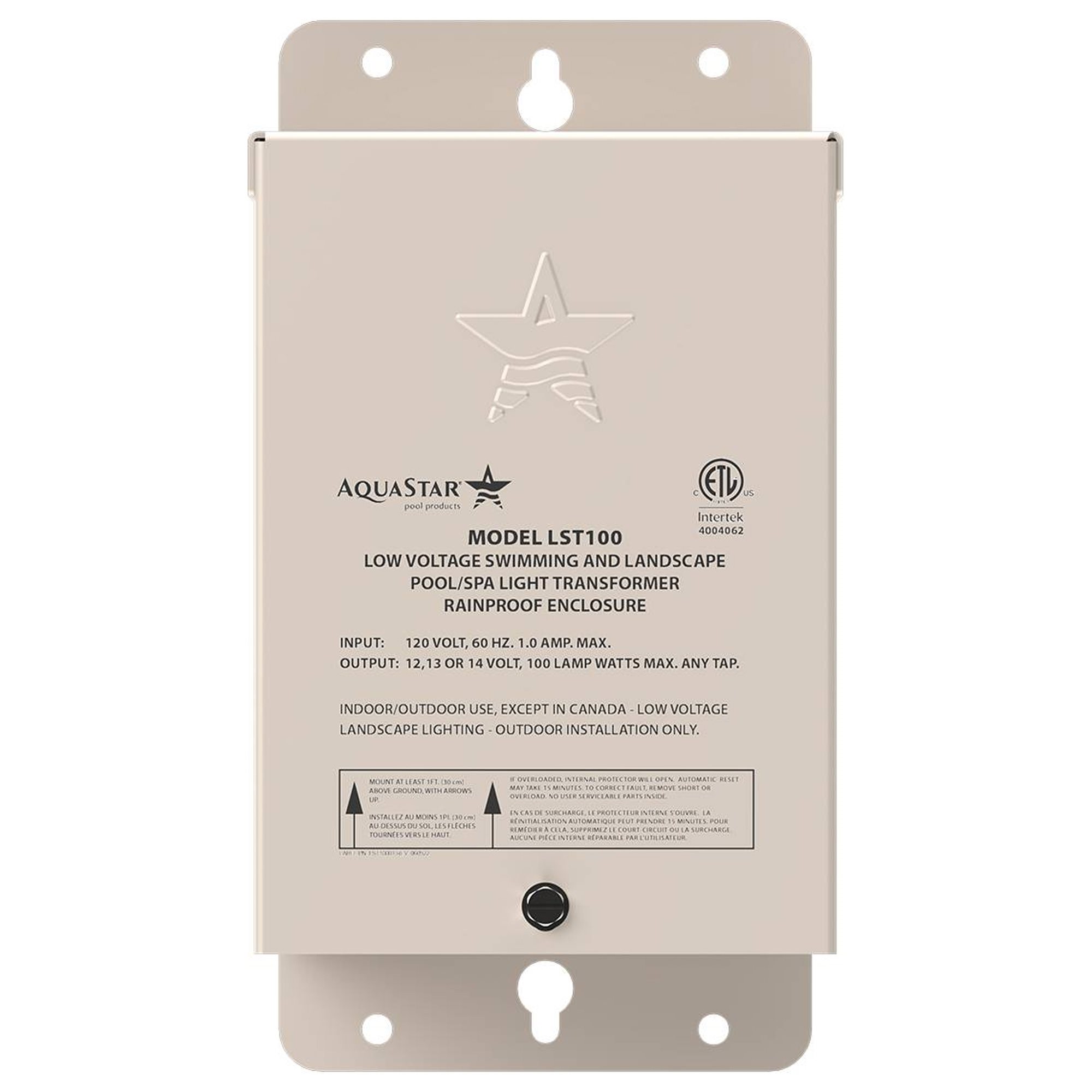 Aquastar LST100 Transformer, 12 / 13 / 14 VAC, 100 W