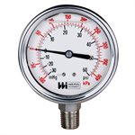 Weiss Liquid Filled Compound Gauge, 2.5" Stainless Steel Case, 30" HG to 60 PSI
