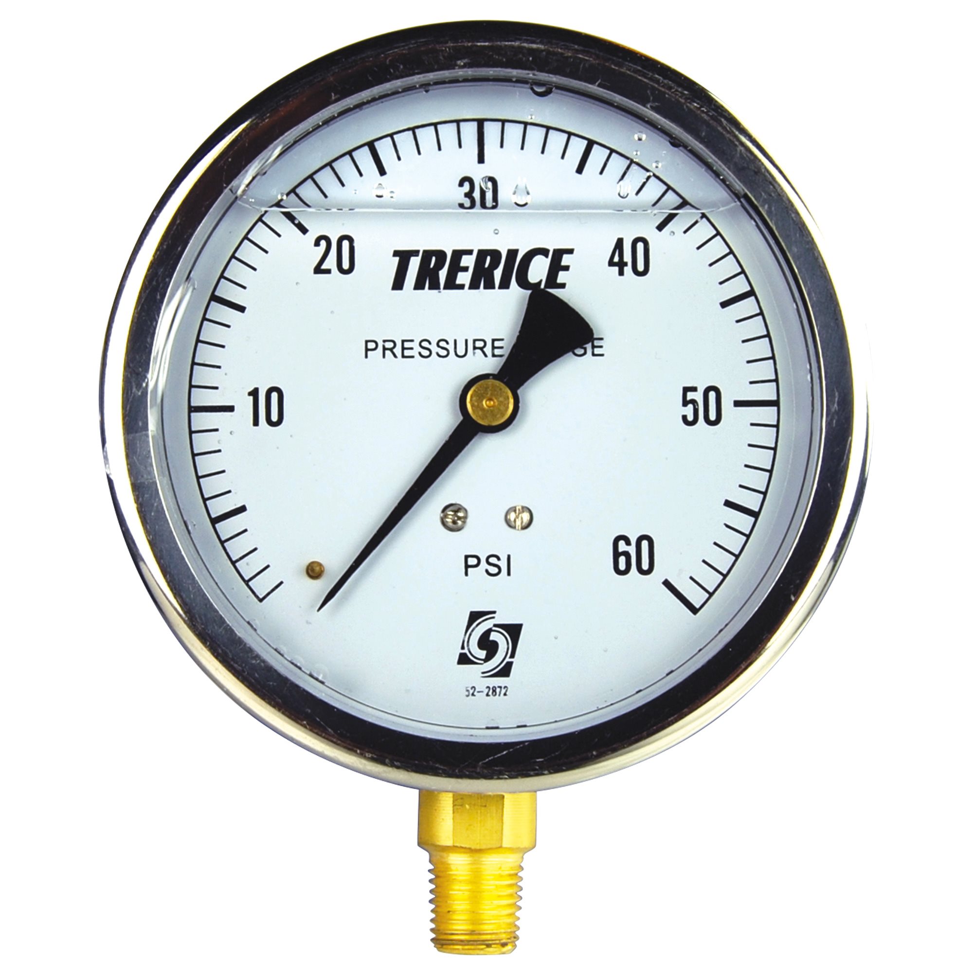 Trerice Liquid Filled Pressure Gauge, 4", 0 to 60 PSI