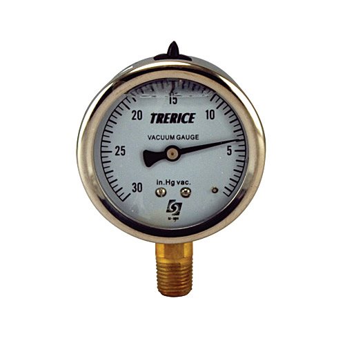 Trerice Liquid Filled Vacuum Gauge, 2.5", 30" to 0 Hg