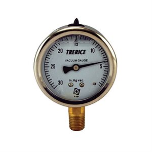 Trerice Liquid Filled Vacuum Gauge, 2.5", 30" to 0 Hg
