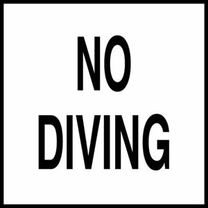 8" x 8" Skid Resistant Message Tile, No Diving