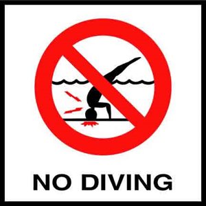 6" x 6" Skid Resistant Symbol Tile, No Diving