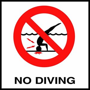 8" x 8" Skid Resistant Symbol Tile, No Diving