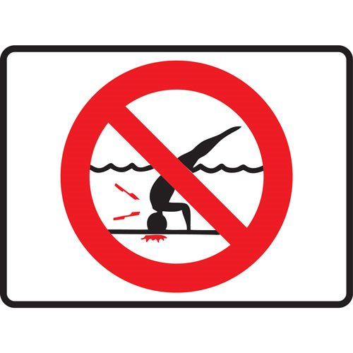 4.25" x 5.5" Plastic Symbol Stick-On, No Diving