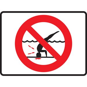 4.25" x 5.5" Plastic Symbol Stick-On, No Diving