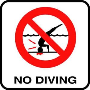 6" x 6" Vinyl Symbol Stick-On, No Diving