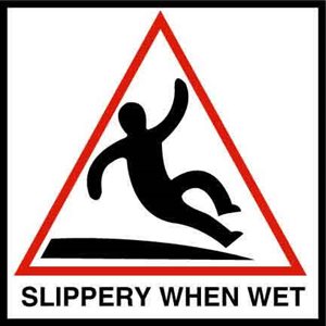 6" x 6" Skid Resistant Symbol Tile, Slippery When Wet