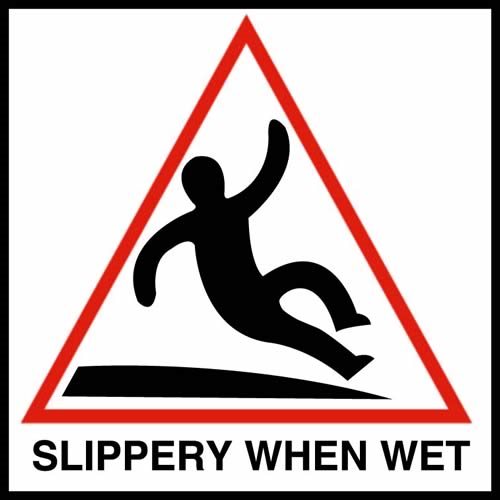8" x 8" Skid Resistant Symbol Tile, Slippery When Wet