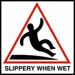 8" x 8" Skid Resistant Symbol Tile, Slippery When Wet