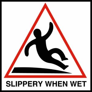 8" x 8" Skid Resistant Symbol Tile, Slippery When Wet