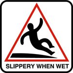 6" x 6" Vinyl Symbol Stick-On, Slippery When Wet