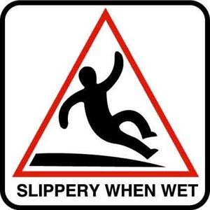 6" x 6" Vinyl Symbol Stick-On, Slippery When Wet