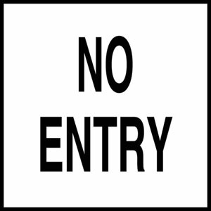 8" x 8" Skid Resistant Message Tile, No Entry