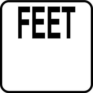 6" x 6" Vinyl Message Stick-On, Feet