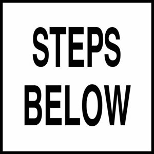 8" x 8" Skid Resistant Message Tile, Steps Below