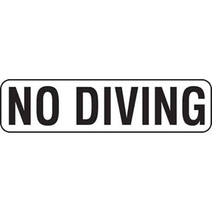 6" Vinyl Message Stick-On - NO DIVING