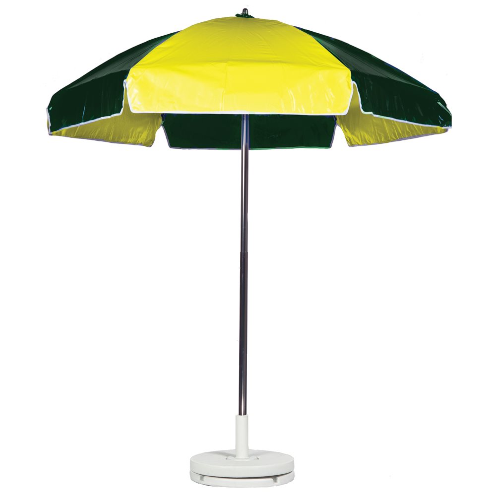 Umbrella, 6.5' Vinyl, Forest Green / Yellow Alternating