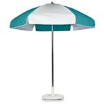 Umbrella, 6.5' Vinyl, Teal / White Alternating
