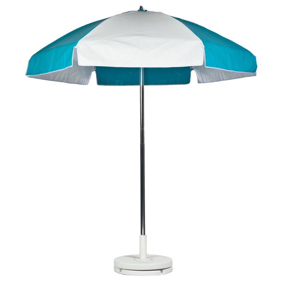 Umbrella, 6.5' Vinyl, Turquoise / White Alternating