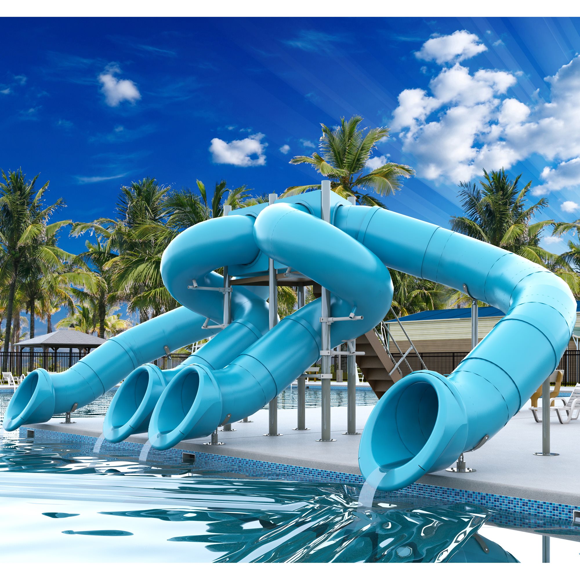 Spectrum Quad Flume, 90° / 360°, Half Hex Deck