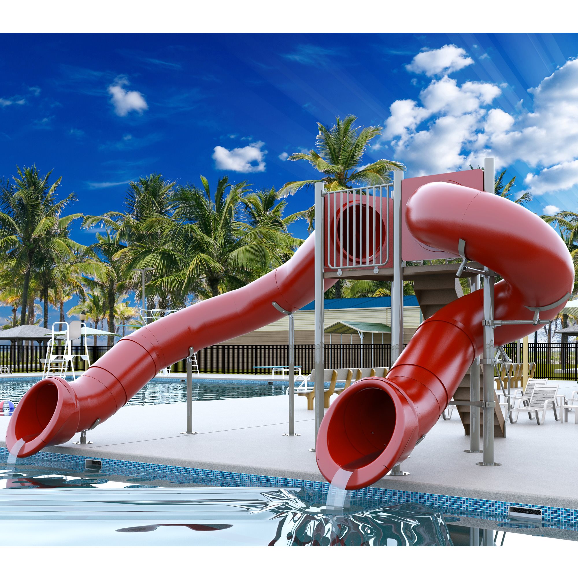 Spectrum Double Flume, 90° / 360°, Half Hex Deck