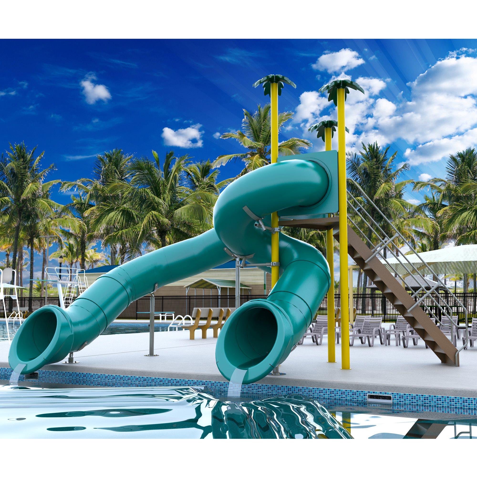 Spectrum Double Flume, 90° / 360°, Triangle Deck