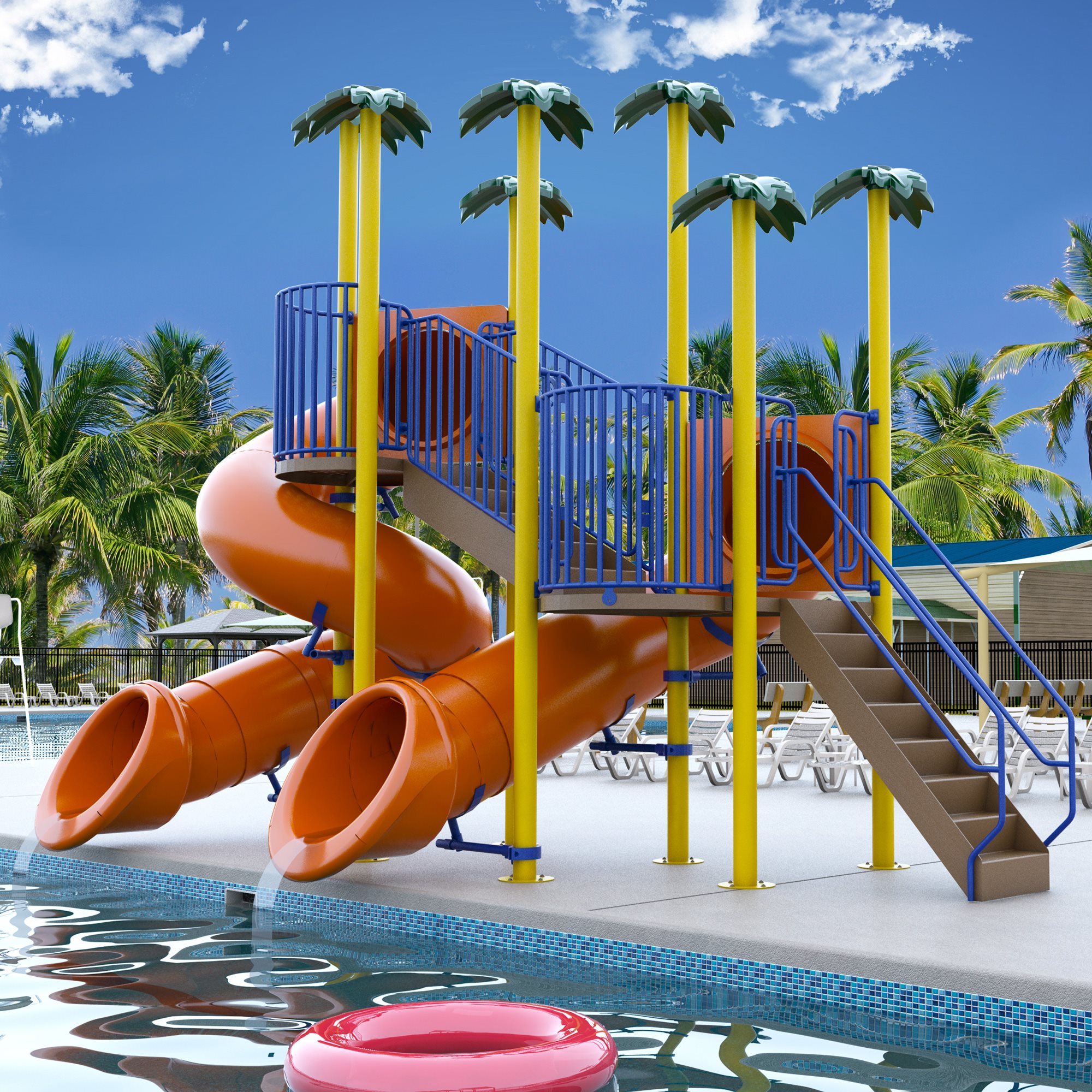 Spectrum Double Flume,180° / 540°, Dual Triangle Deck