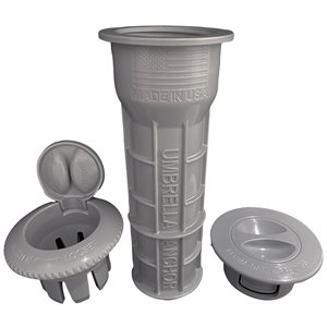 Umbrella Anchor Socket, ABS Plastic, Complete Assembly, Gray