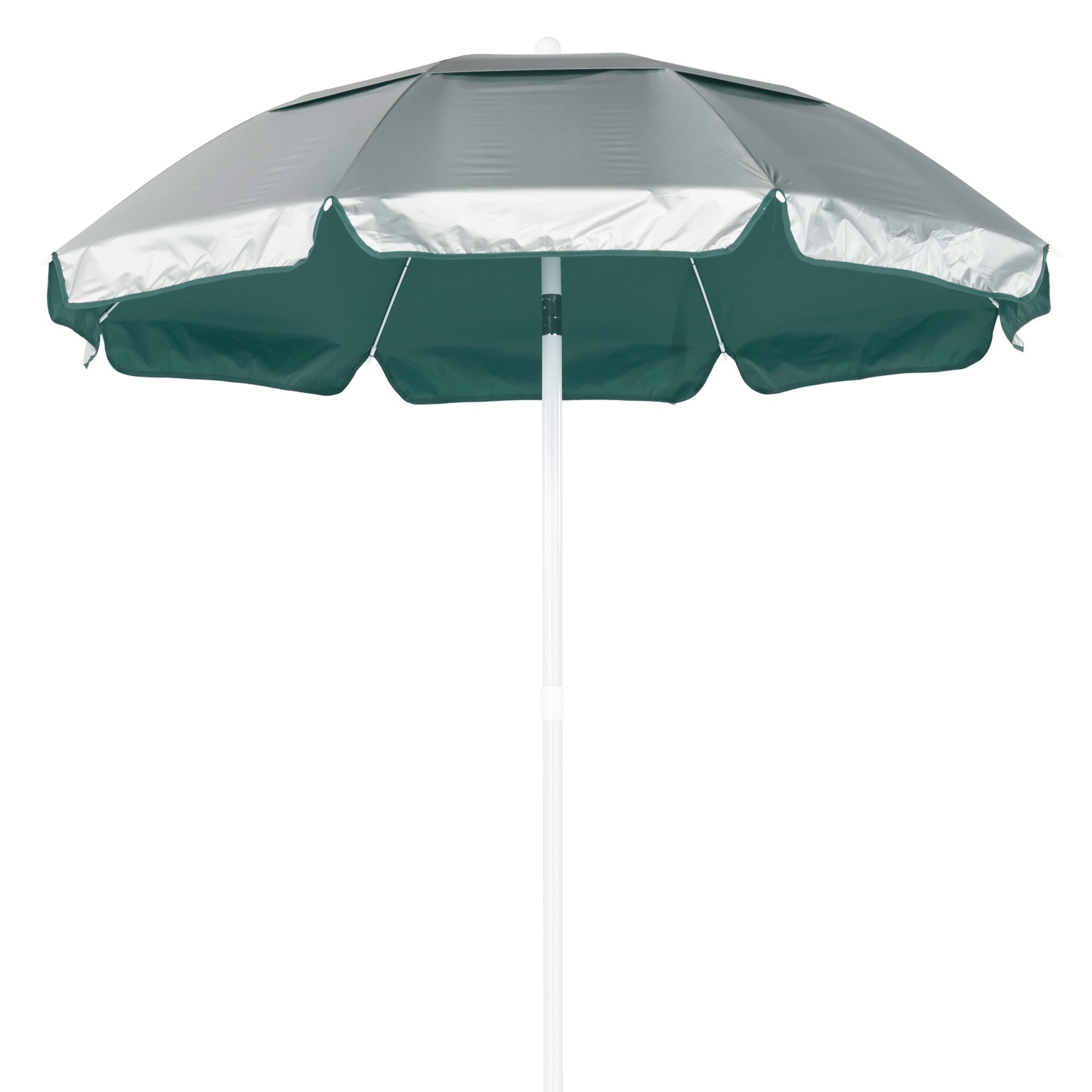 Umbrella - Solar Reflective 6 ft., Silver / Forest Green