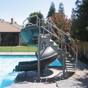 Vortex Slide - Closed Flume, Staircase, Blue