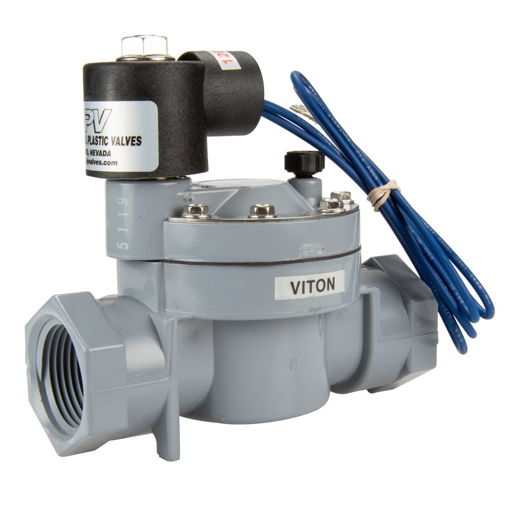 PVC Solenoid Valve, 1 inch, 120V AC