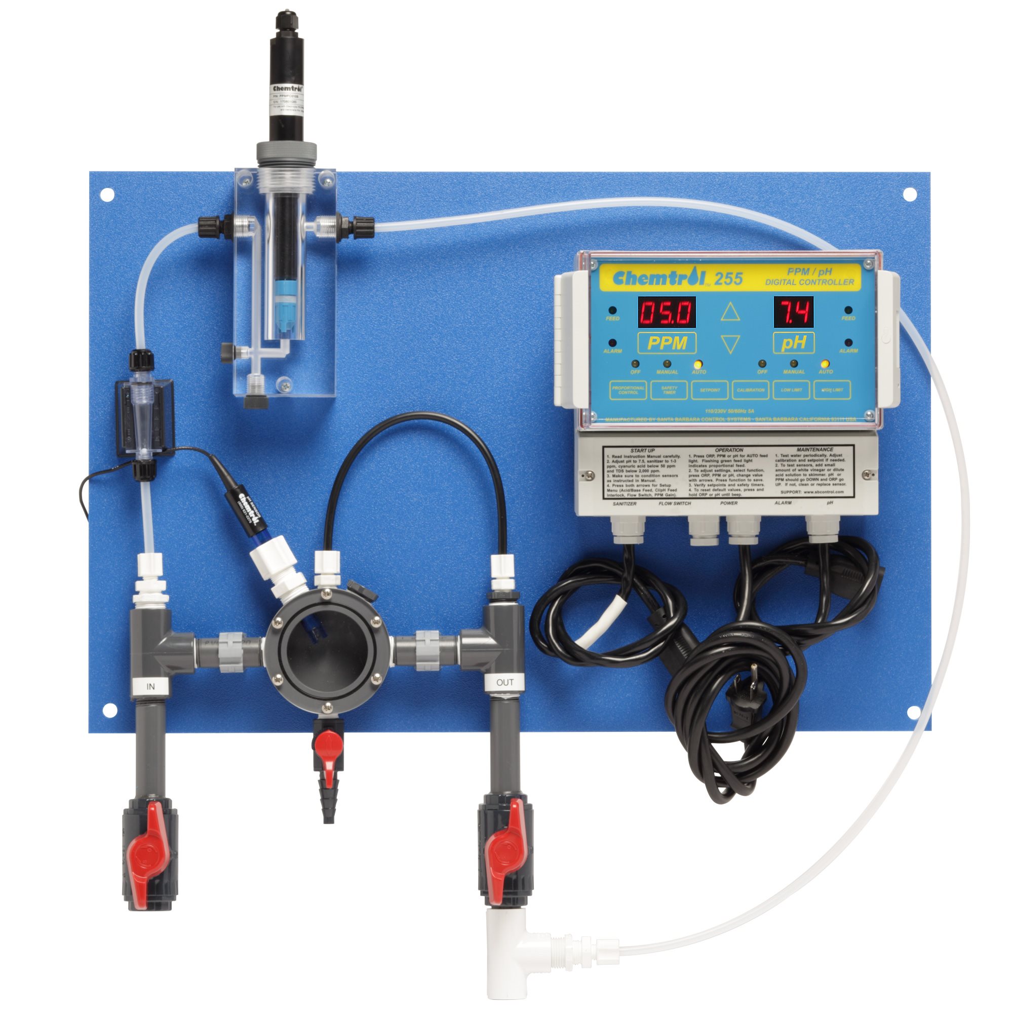 Chemtrol 255 Controller, Panel-Mounted, with Flow Cell and Safety Flow Swtich