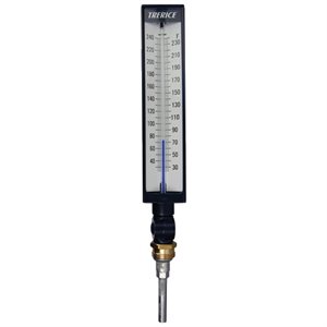 Trerice Thermometer, 9" Scale, 3.5" Stem, No Well, 30 to 240 F