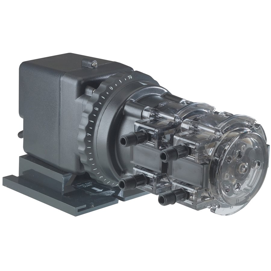 Stenner Peristaltic Pump, Dual Head, Max 25 PSI, Adjustable, 8.5 to 170 GPD